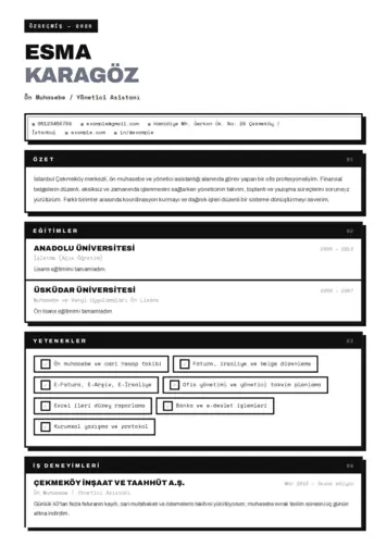 Yönetici Asistanı Cv Örnekleri cv indir